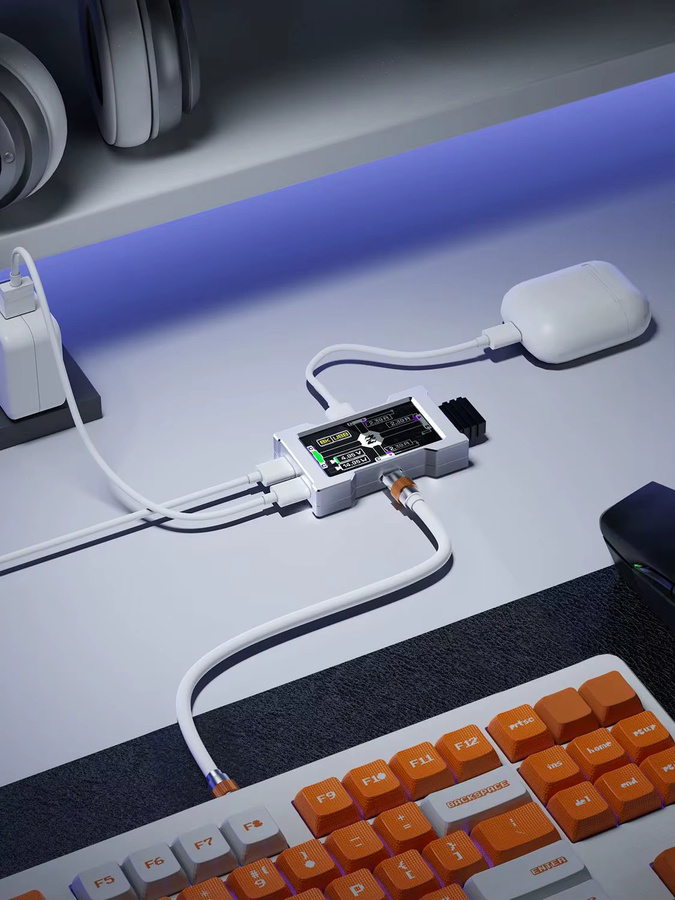 HMLAB ZNEO USB-Hub mit 5 Ports aus Aluminiumlegierung in Schwarz, 8K Auflösung und unabhängiger Stromversorgung für Computer, Tastatur und Maus - Bild 7