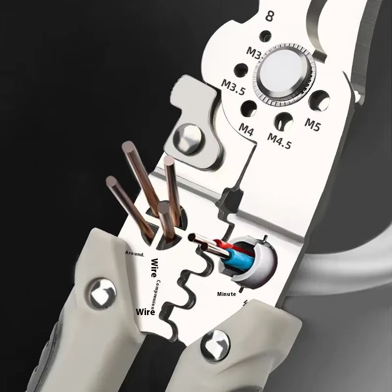 ZEXEF Multifunktionaler Kabelschneider und automatische Abisoliermaschine mit verstellbarer Crimpzange für Kabelschuhe - Bild 4
