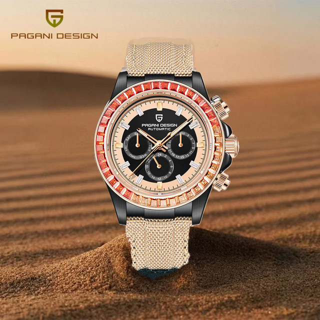 PAGANI DESIGN Chronograph, Automatik, Edelstahl, Regenbogen Lünette, 40 mm, Herren - Bild 1