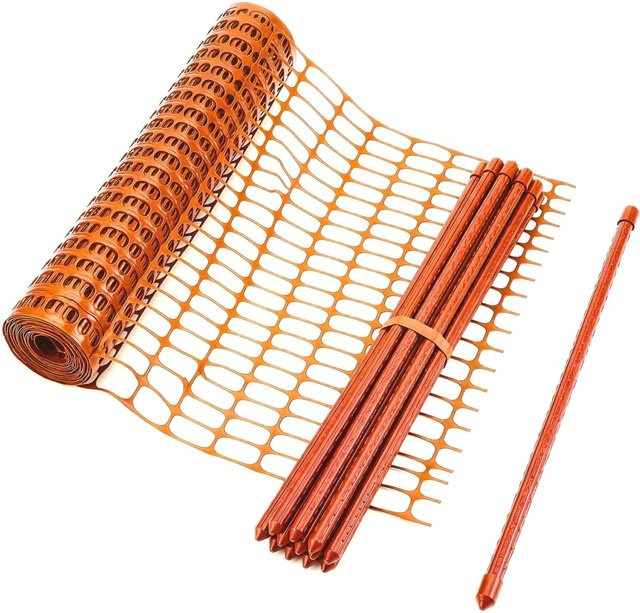Floordirekt Absperrzaun Chester Set in Orange inklusive 20 Zaunpfosten und 30 m Kabelbindern - Bild 1