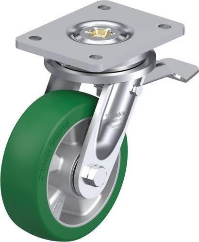 Blickle Lenkrolle LO-ALST 150K-ST mit Feststeller in Silber, Rad-Durchmesser: 15 cm, Tragfähigkeit: 500 kg - Bild 1