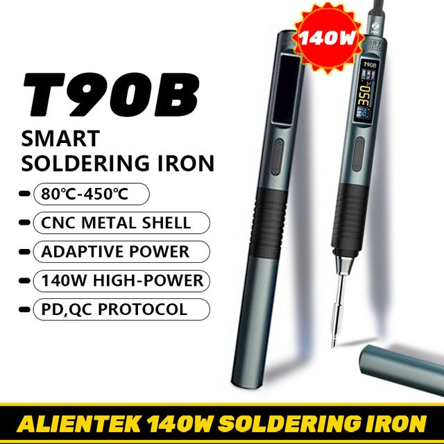 ALIENTEK T90 Elektrischer Lötkolben 140W mit Digitalanzeige und automatischem Ruhemodus für BGA Präzisions-Lötungen und Reparaturen - Bild 1