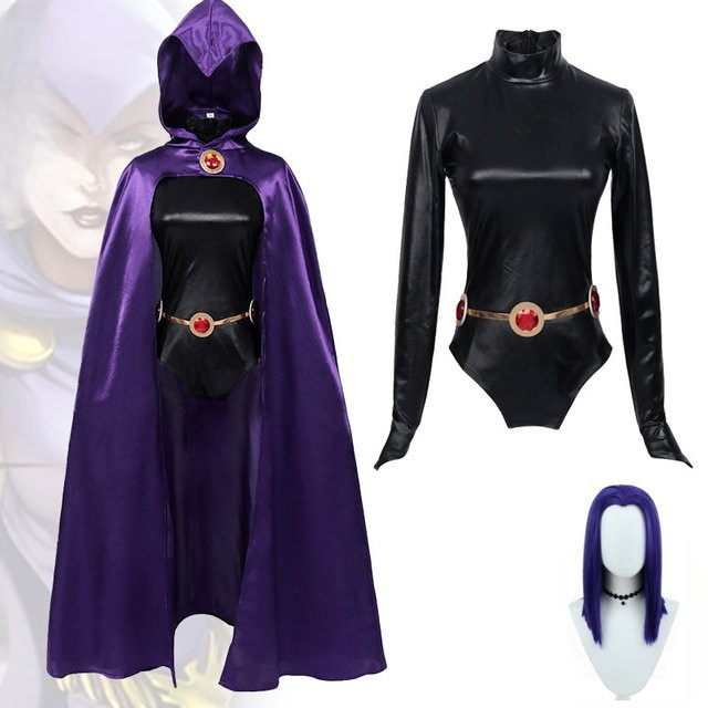 ZOBOTT Teen Titans Raven Cosplay-Kostüm, Set, Fantasy, Plüsch / Textil - Bild 1