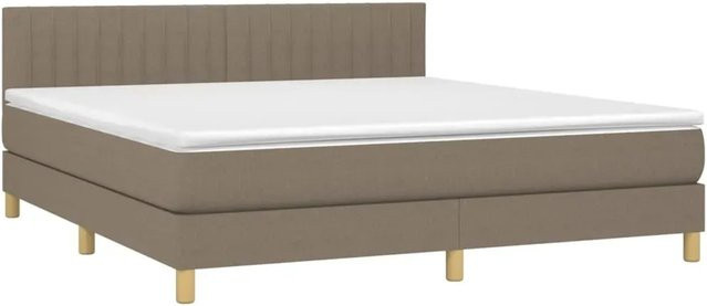 vidaXL Boxspringbett Hybrid mit Matratze und LED-Unterbettbeleuchtung in Beige, B/T/H: 180 x 200 x 78 cm - Bild 1