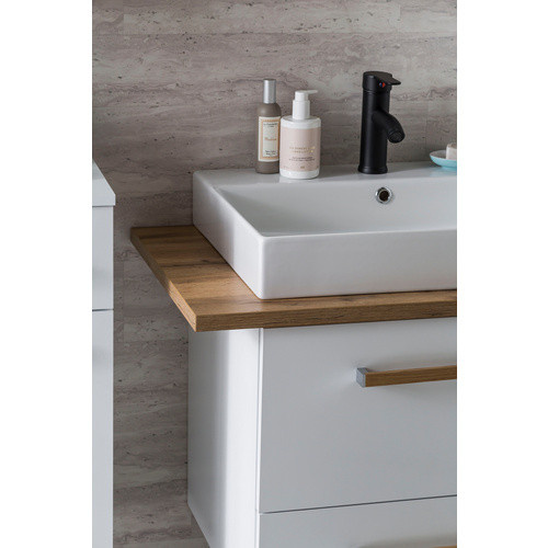 Schildmeyer Waschtisch Duo aus Keramik in Weiß, B/T/H: 102,2 x 61,5 x 50,0 cm - Bild 2