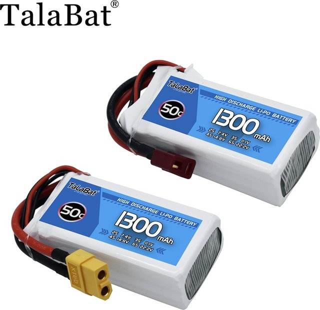 VSVAW LiPo Akku 3s 11,1 V 1300 mAh 50C für RC Quadcopter, Hubschrauber und FPV Racing Drone, Farbe: Weiß - Bild 1