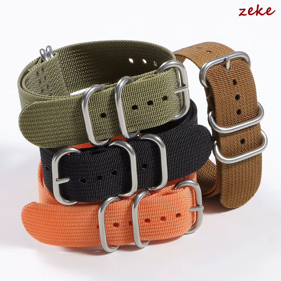 crazyband Uhrenarmband Nylon, Textil/NATO, Armeegrün, Schwarz - Bild 2