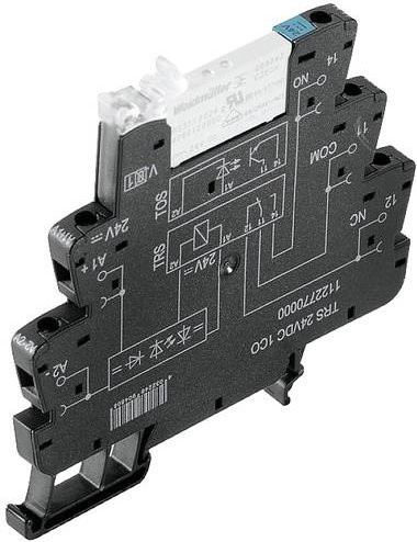 Weidmüller Koppelrelais TRS 12VDC 1CO AGSNO, 12 V/DC, 6A, 1 Wechsler, Schwarz, 10 Stück - Bild 1