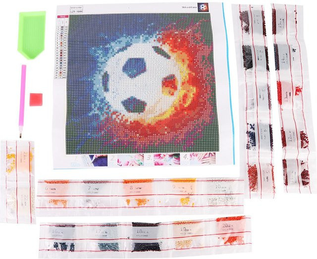 GoolRC 5D Diamantmalerei Fußballmuster als DIY Vollbohrer Stickerei Bild in Multicolor - Bild 1
