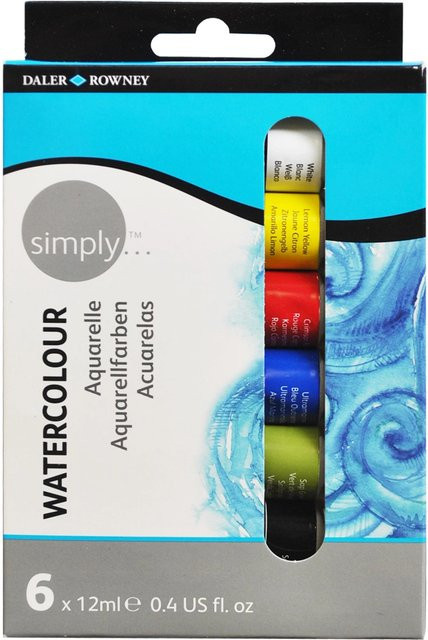 Daler-Rowney Simply Aquarellfarben-Set mit 6 Farbtuben à 12 ml in Multicolor - Bild 1