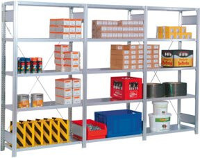 Regalwerk BERT Lagerregal mit 6 Fachböden, Farbe Grau, H x B x T: 250 x 128,5 x 50 cm, Fachlast 250 kg - Bild 1