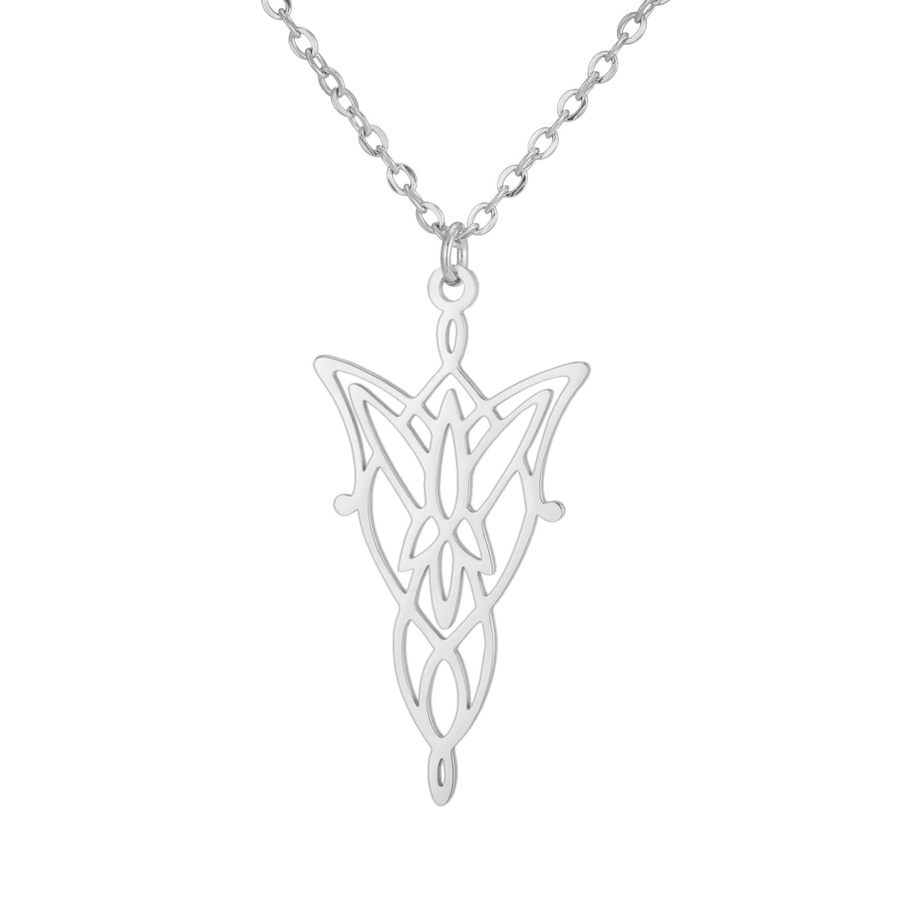 Skyrim Anhänger-Halskette Edelstahl, Vintage, Damen, Silber - Bild 2