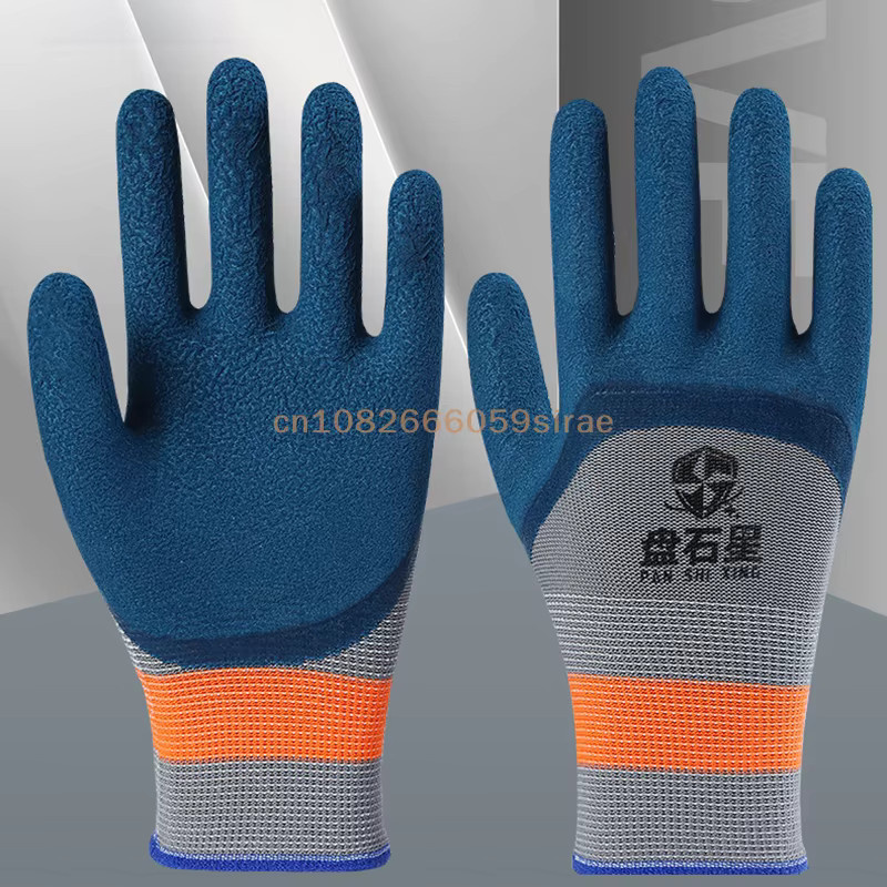 KOQZM Arbeitsschutzhandschuhe aus Gummi, 1 Paar verschleißfeste und rutschfeste Handschuhe für Heimwerker und Gartenbau in Grün oder Blau - Bild 2
