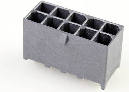 Molex Einbau-Buchsenleiste Standard 10-polig mit 5,70 mm Rastermaß in Schwarz und Grau - Bild 1