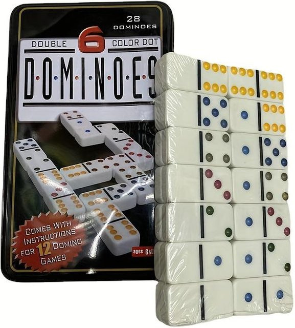 1 Satz Dominosteine, Brettspiel-Dominosteine, Elfenbein-Punkte-Dominosteine, 72 Teile, Grau - Bild 1