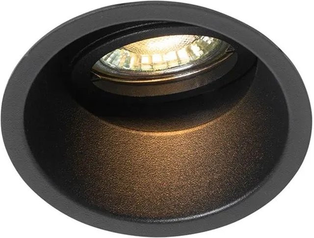 QAZQA Einbaustrahler Schwarz aus Aluminium, drehbar und neigbar, dimmbar, GU10 - Bild 1