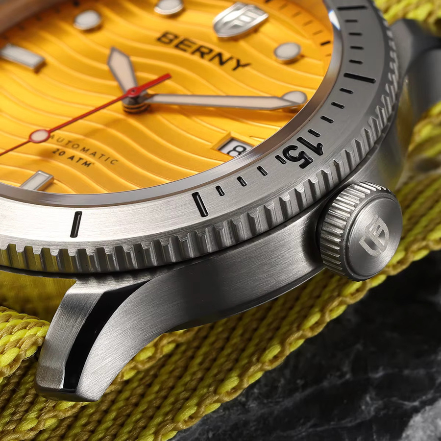 BERNY Taucheruhr, Automatik, Edelstahl, Saphirglas, Textil/NATO, Herren - Bild 2