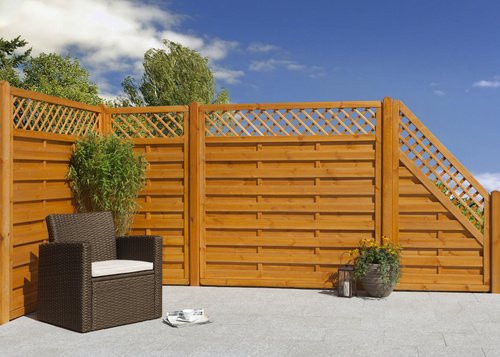 Mr. GARDENER Sichtschutzelement Licata aus Fichtenholz und Kiefernholz in Orange, H x B: 180 x 180 cm - Bild 1