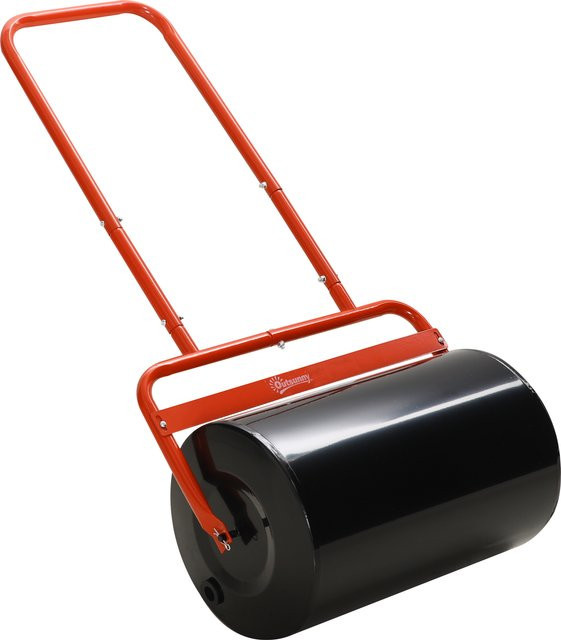 Outsunny Rasenwalze aus Stahl in Rot mit U-förmigem Griff, befüllbar mit 38 l Wasser oder 62 kg Sand, Breite: 50 cm - Bild 1
