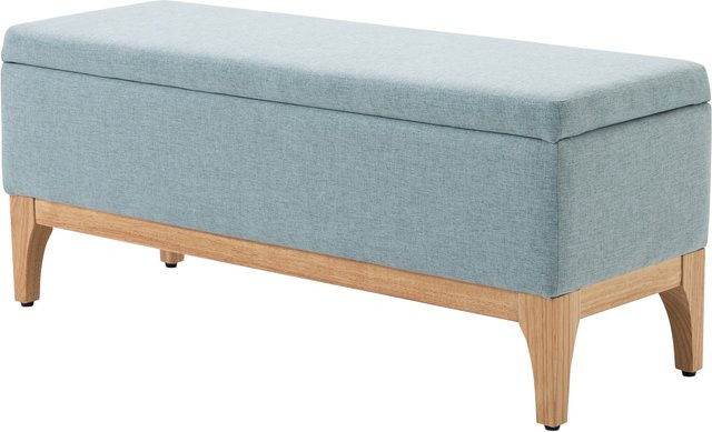 HOMCOM Aufbewahrungsbank im skandinavischen Stil aus Stoff in Wassergrün, B/T/H: 110 x 39 x 45 cm - Bild 1