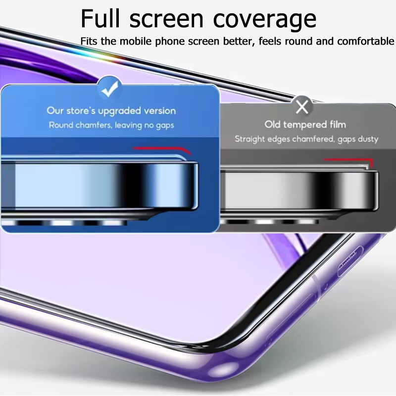 3er-Pack Displayschutzfolie aus gehärtetem Glas für Oppo A3 4G, transparent, HD-Qualität mit Fingerabdruck-Entsperrschutz und Anti-Explosion-Schutz - Bild 3