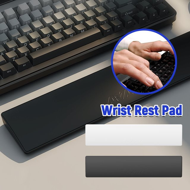 ALLOYSEED Ergonomische Gaming-Tastatur mit Handgelenkauflage aus weichem Memory-Schaum, Schwarz - Bild 1
