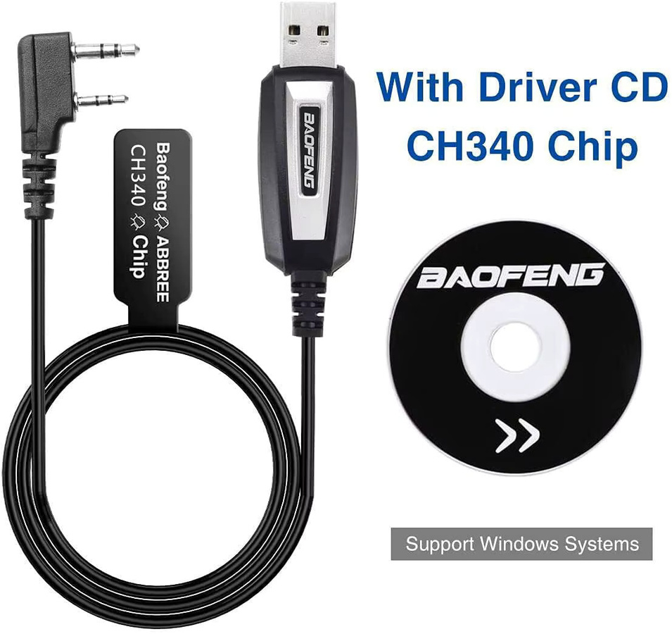 Baofeng USB-Programmierkabel mit Treiber-CD in Schwarz für UV-5R, BF-888S, 5rh, UV-21 Pro, Quan Sheng UV-K5 und UV-K6 Walkie Talkies - Bild 3