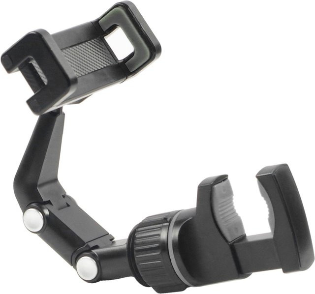 Toys Arts Handyhalter für Gitarrenkopf und Mikrofonstativ, 360-Grad drehbarer Smartphone-Clip mit 10 Gitarrenplektren und Reinigungstuch, grau/schwarz/grün - Bild 1