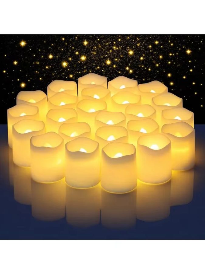 6 Stück flammenlose LED-Teelichter von XIWANGFIRE in Weiß, flackernde elektrische Votivkerzen für Dekorationen wie Hochzeit, Geburtstag oder Party - Bild 6
