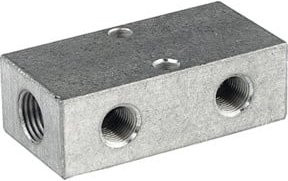 Riegler Verteilerleiste aus Aluminium in Silber mit beidseitigen Abgängen 2 x 1/8 und 6 + 6 x M5 - Bild 1