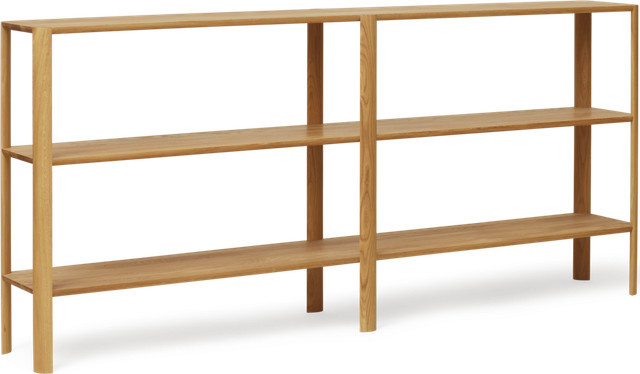 Form&Refine Leaf Regal 2x3 in Braun mit modernem Design und offener Rückseite - Bild 1