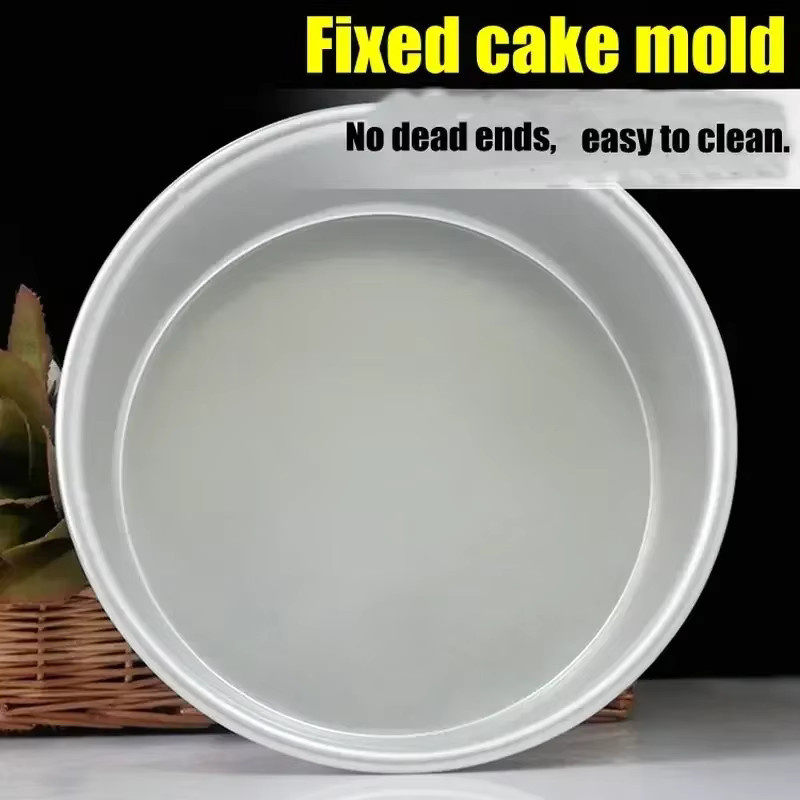Runde Kuchenbackform aus Aluminium mit festem Boden in Silber für DIY-Backprojekte - Bild 3