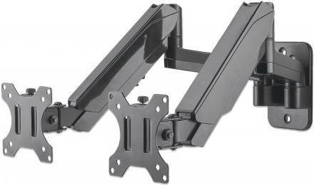 Manhattan Universal Gas Spring Dual Monitor Wandhalterung für 2 LCD-Displays, Schwarz, für Bildschirmgrößen 43,2-81,3 cm (17-32 Zoll), VESA 75x75 mm - Bild 1