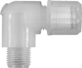 Riegler Winkel-Einschraubverschraubung G 1/8 a. für Schlauch 8/10 mm aus PFA in Transparent - Bild 1