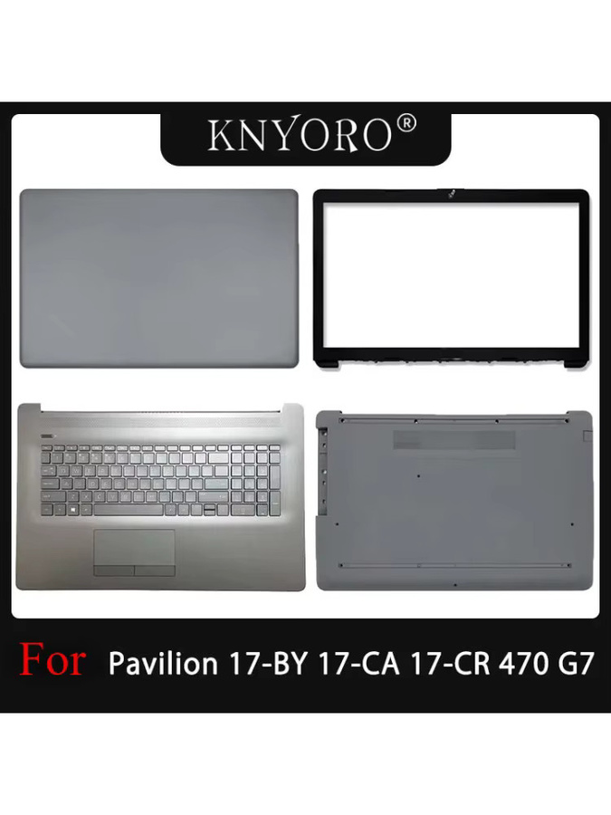 HP Gehäuse-Set für Pavilion 17-BY 17-CA 17-CR 470 G7 inklusive Handballenauflage, Frontblende, Scharnieren, Untergehäuse, LCD-Rückseite und Top Case in Schwarz und Grau - Bild 4