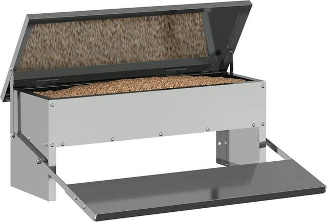 Hühner-Trettränke von VD Home Furnishing aus verzinktem Stahl in Silber, H x B x T: 48,5 x 39,5 x 19 cm - Bild 1