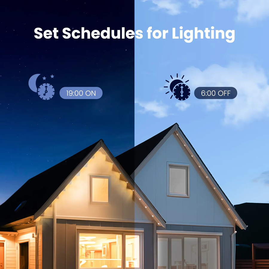 MOES Tuya WiFi Smart LED Lichterkette für Außen, IP67 Wasserdicht, RGB Multicolour mit RF Fernbedienung, kompatibel mit Alexa und Google Assistant - Bild 4