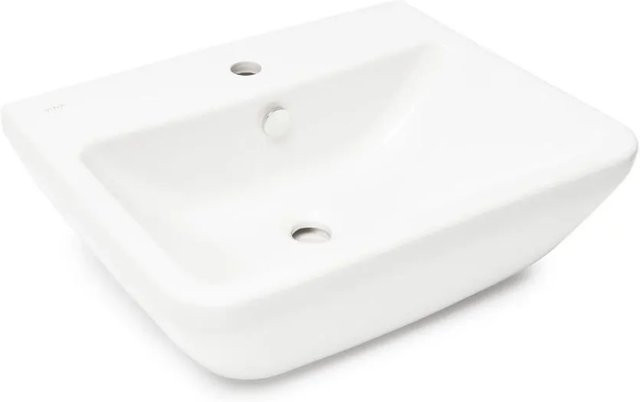 Vitra Hängewaschbecken Integra in Weiß mit Überlauf und Hahnloch, B: 45 cm, T: 40 cm - Bild 1
