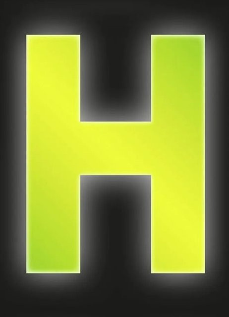 Reflektierender Klebebuchstabe H von Conacord in Gelb, Höhe: 8 cm - Bild 1