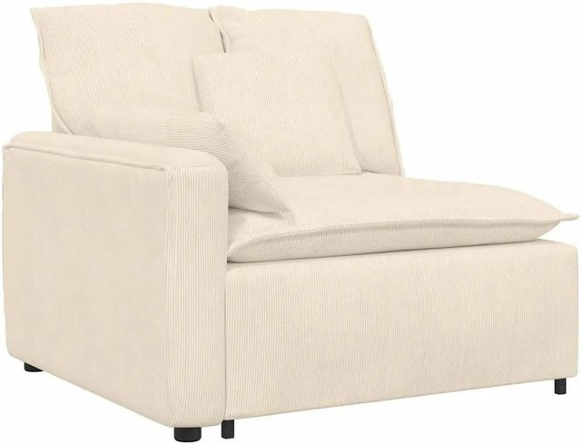 vidaXL Modulares Sofa Endmodul mit Armlehne und Kissen in Creme/Beige B/T/H: 100 x 112 x 105 cm - Bild 1