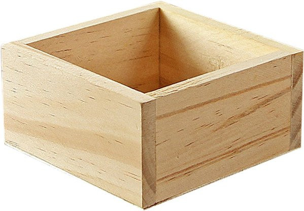 Quadratische Holzkiste in Braun als Organizer-Box für Bastelarbeiten und Sammlerstücke - Bild 1