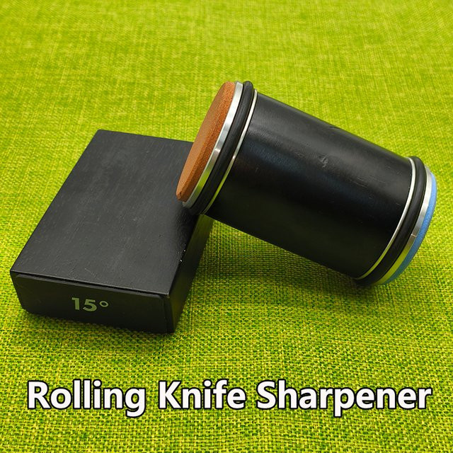 RSCHEF Rollender Messerschärfer mit doppelseitigem Diamant-Schleifstein in Schwarz, magnetischer Winkel 15-20 Grad für die Küche - Bild 1