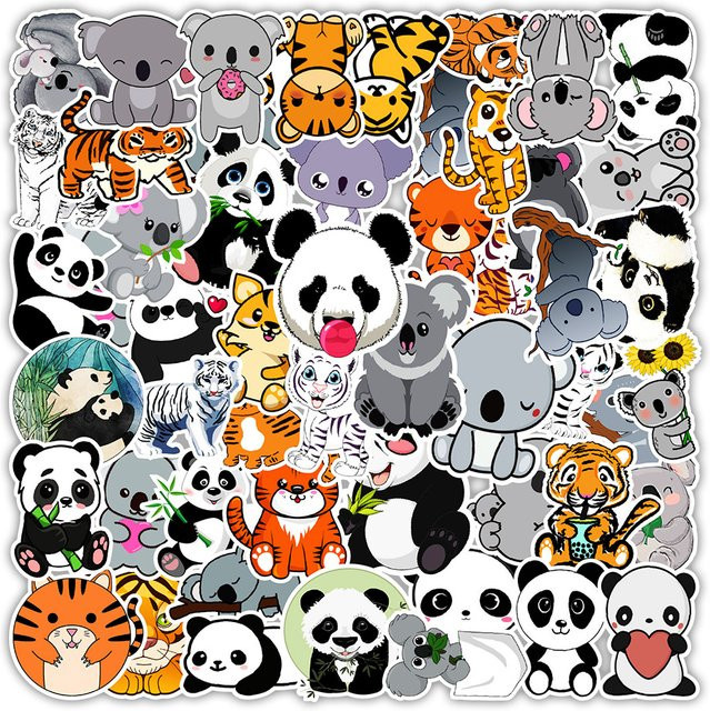 Rspctou Niedliche Gemischte Tier-Cartoon-Graffiti-Aufkleber, Sticker, Multicolor - Bild 1