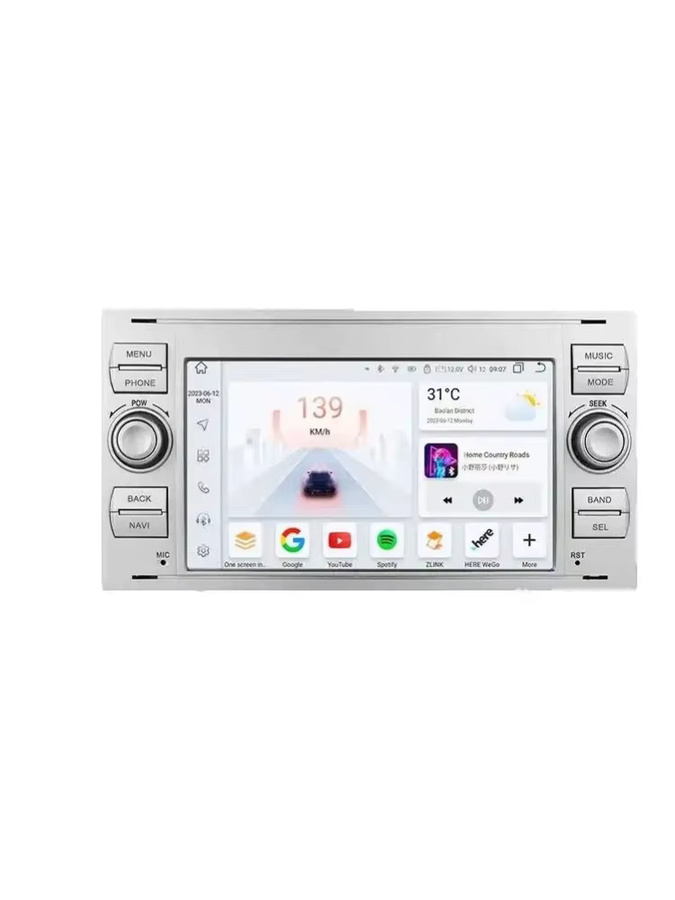 HIZPO 2Din 7 Zoll Android Auto Autoradio mit GPS Navigation und CarPlay für Ford Focus 2, Mondeo, S/C Max, Kuga, Fiesta und Fusion in Schwarz und Silber - Bild 5
