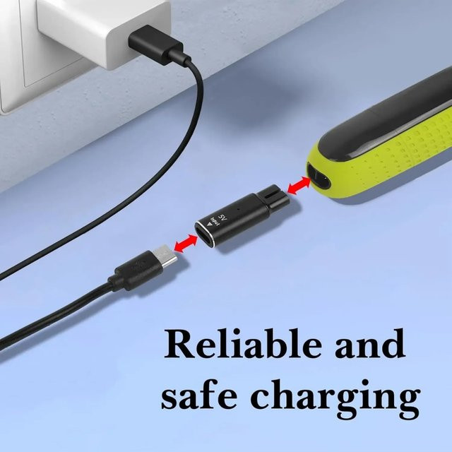Philips USB-C Ladegerät 5V Typ-C Adapter für OneBlade QP1424/70, X3001/90, BT3238/15, MG7910 und S3243/91 Rasierer in Grau - Bild 1
