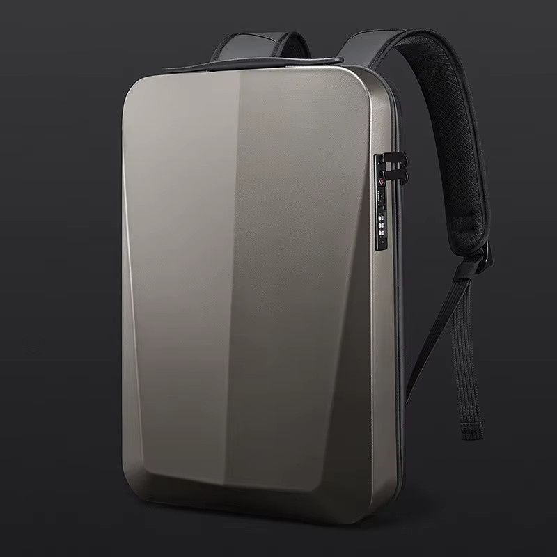 Bange Laptop-Rucksack für Herren, wasserdichter 15,6-Zoll-Computerrucksack mit USB-Anschluss und Anti-Diebstahl-Funktion, Schwarz/Silber - Bild 5