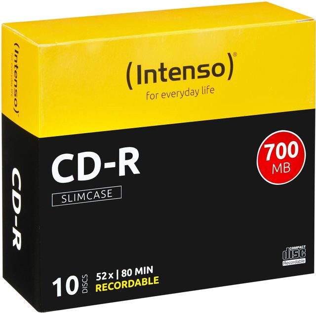 Intenso CD-R 80 CD-Rohlinge im 10er Pack mit Slimcase in Gelb - Bild 1