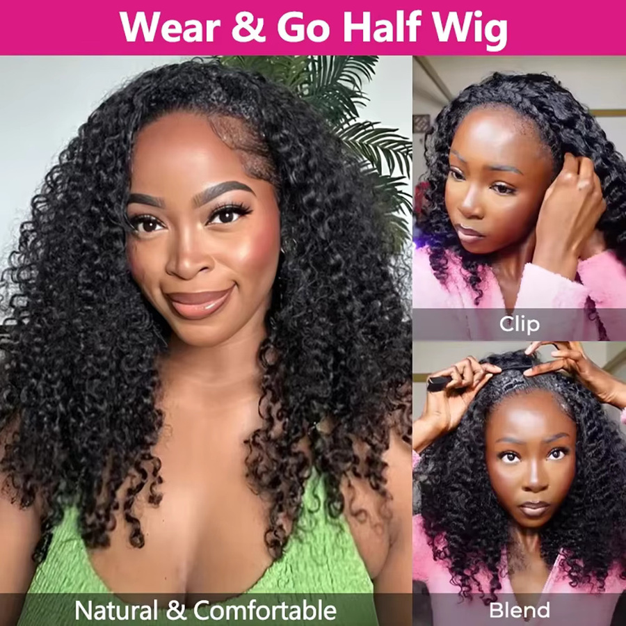 Cheetahbeauty Halbperücke aus Echthaar, Kinky Curly, 220% Dichte - Bild 5