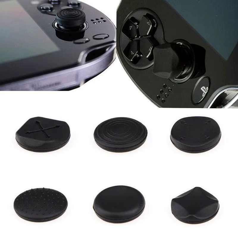 KOQZM 6er Set Silikon Joystick Protector Case für PS Vita 1000 und 2000 in Schwarz - Bild 2