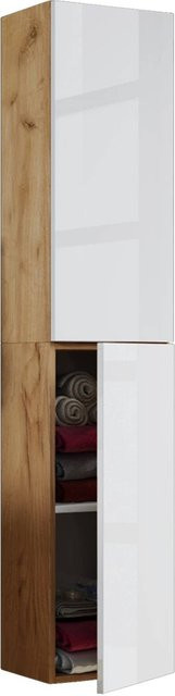 VCM Möbel Hochschrank Lendas in Eiche Honig Nachbildung und Weiß, B/H/T: 33 x 150 x 22 cm - Bild 1